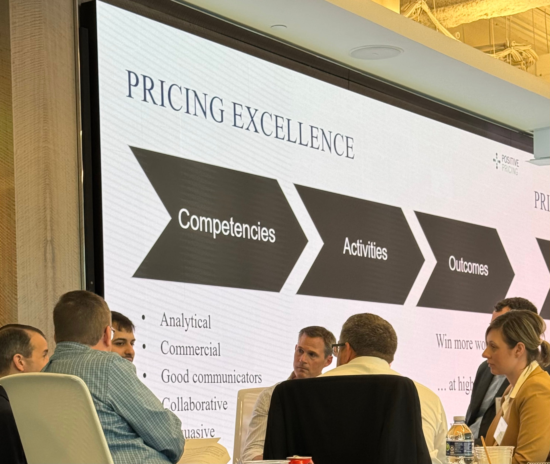 Small-group discussion during the pricing excellence session